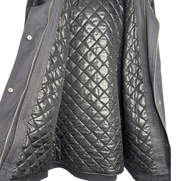 Maje | Black Parka Coat | Removable Fur Hood & Quilted Liner | Size 2 (Small) - Picture 7 of 12